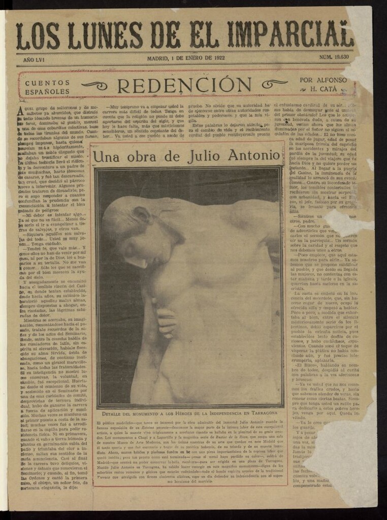 Miniatura de Los Lunes del Imparcial del 1 de enero de 1922, nº 19.630