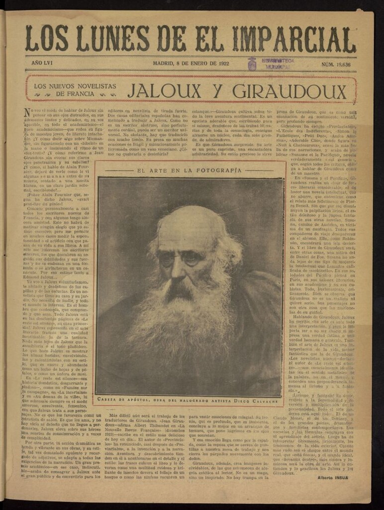 Miniatura de Los Lunes del Imparcial del 8 de enero de 1922, nº 19.636