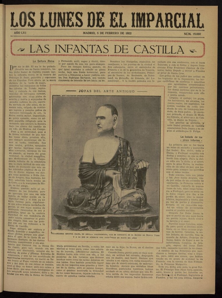 Miniatura de Los Lunes del Imparcial del 5 de febrero de 1922, nº 19.660