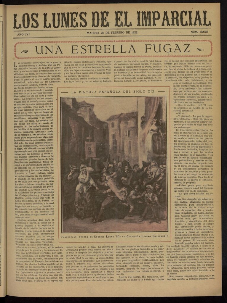 Miniatura de Los Lunes del Imparcial del 26 de febrero de 1922, nº 19.678