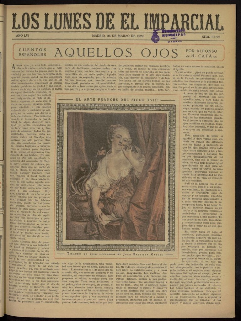 Miniatura de Los Lunes del Imparcial del 26 de marzo de 1922, nº 19.702