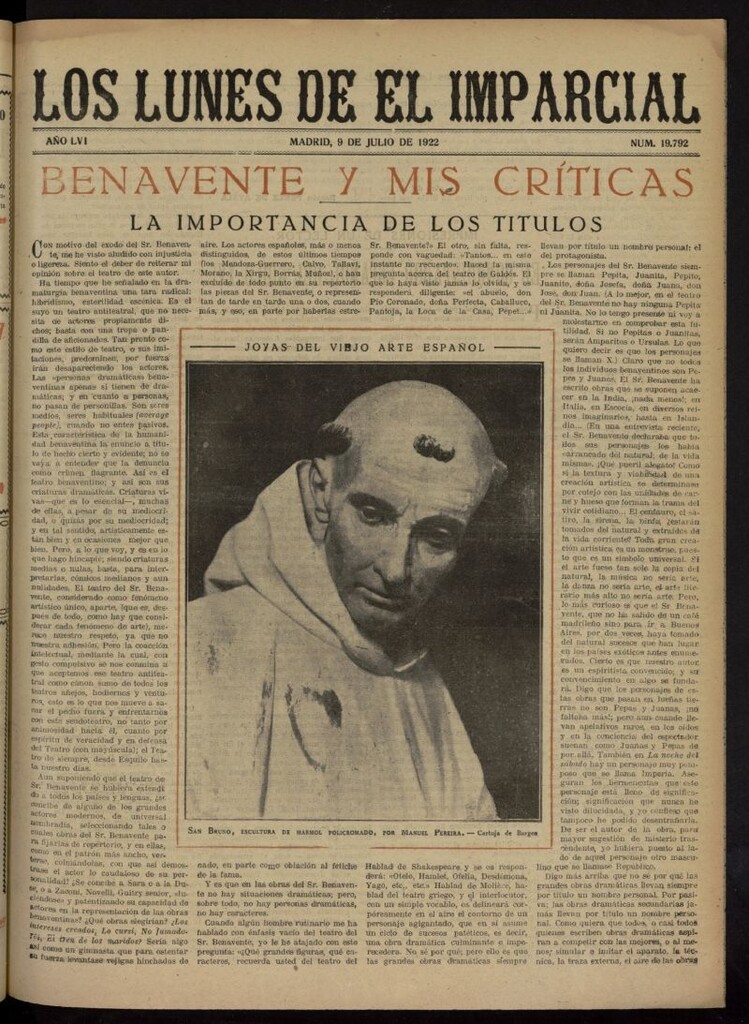 Miniatura de Los Lunes del Imparcial del 9 de julio de 1922, nº 19.792