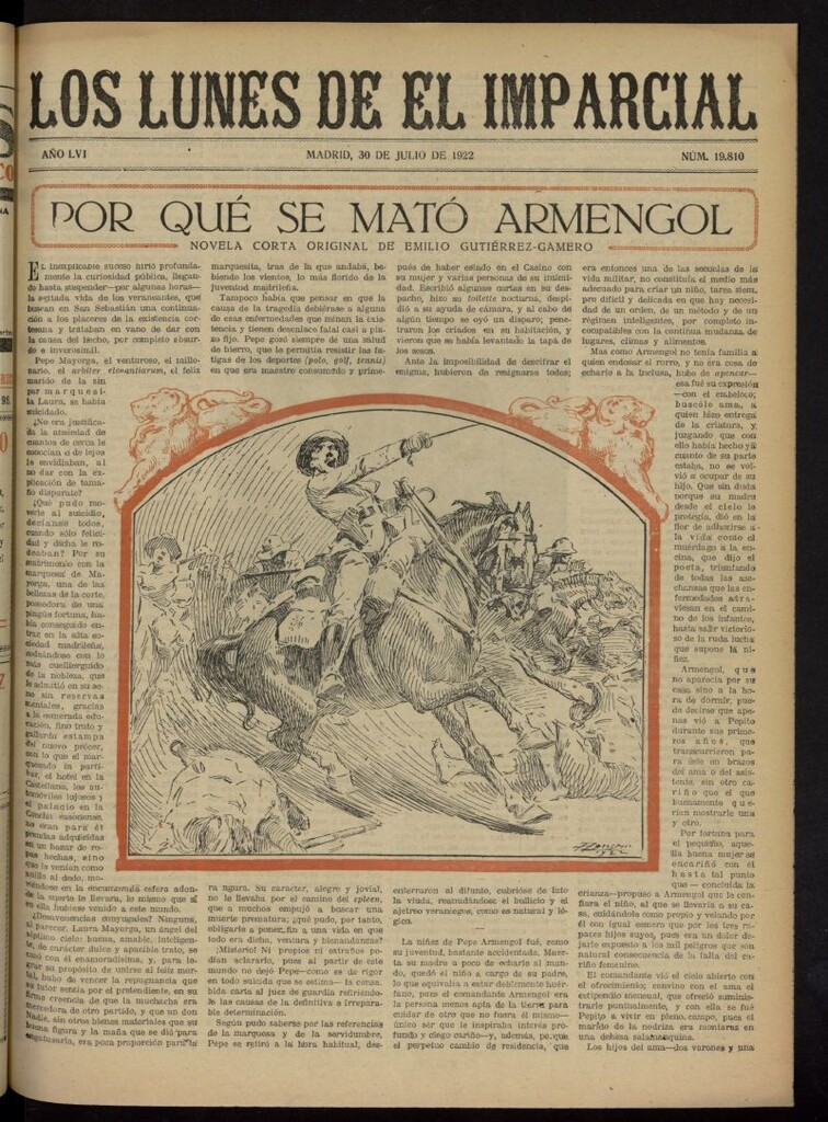 Miniatura de Los Lunes del Imparcial del 30 de julio de 1922, nº 19.810