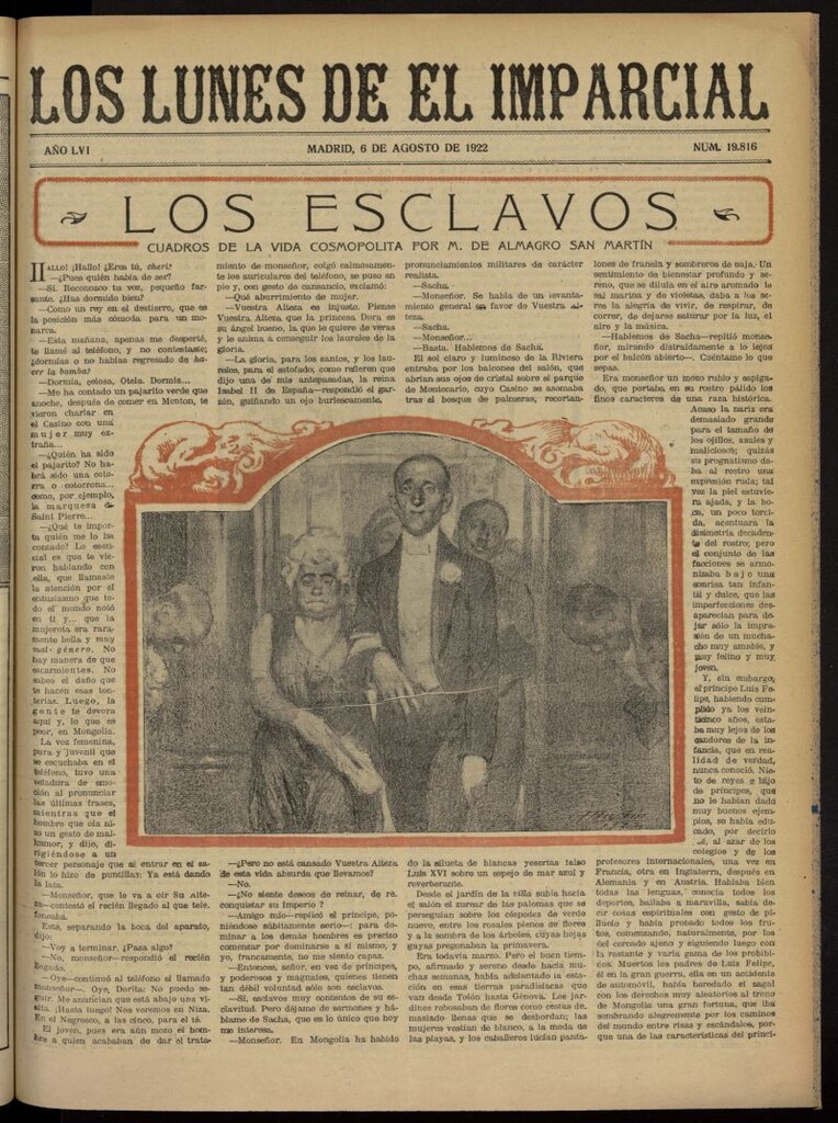 Miniatura de Los Lunes del Imparcial del 6 de agosto de 1922, nº 19.816