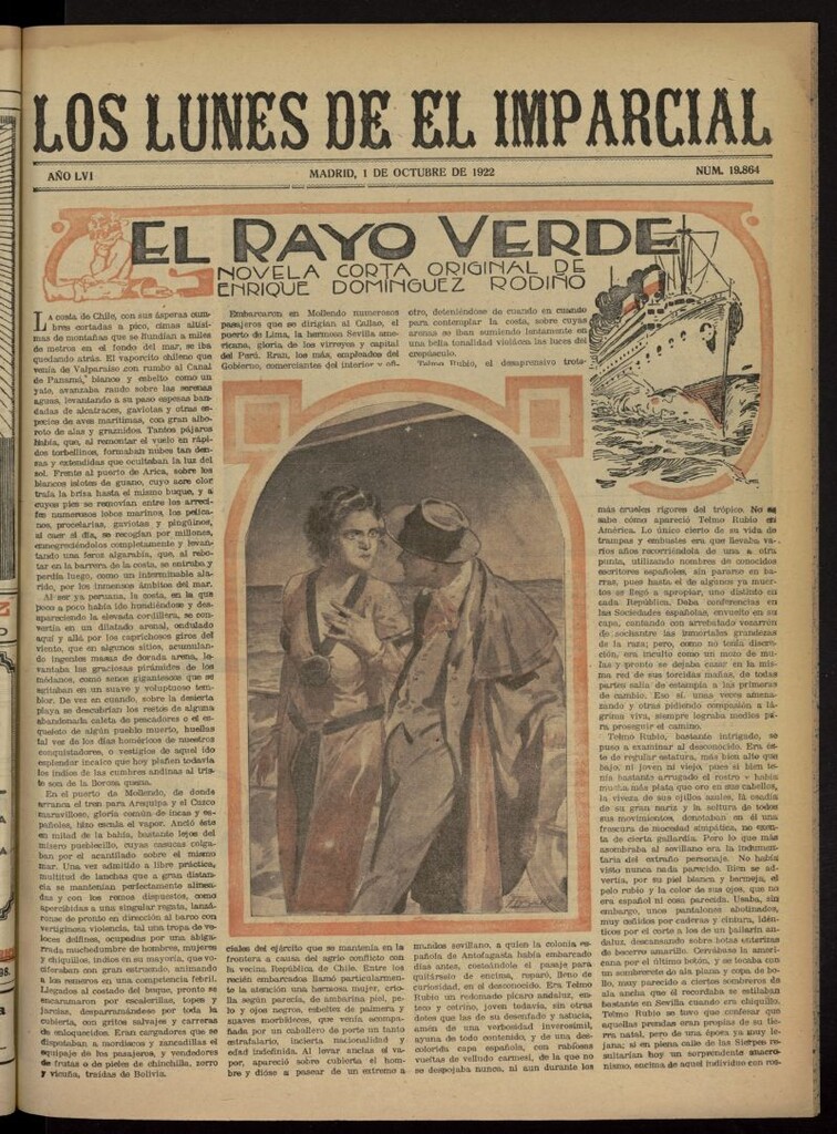 Miniatura de Los Lunes del Imparcial del 1 de octubre de 1922, nº 19.864