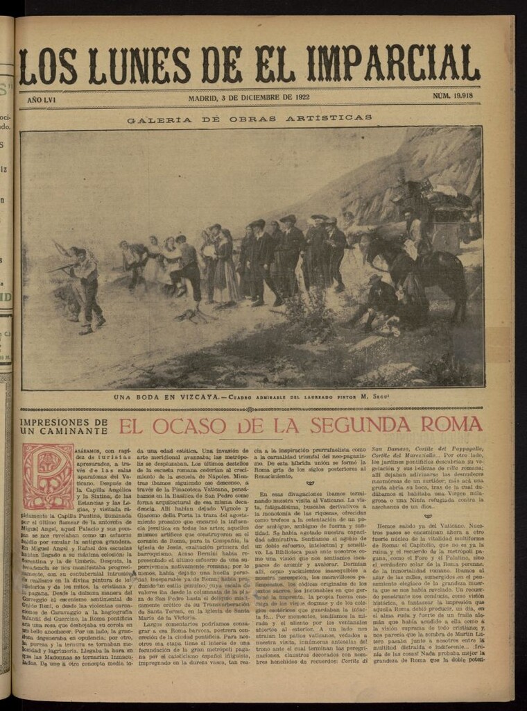 Miniatura de Los Lunes del Imparcial del 3 de diciembre de 1922, nº 19.918