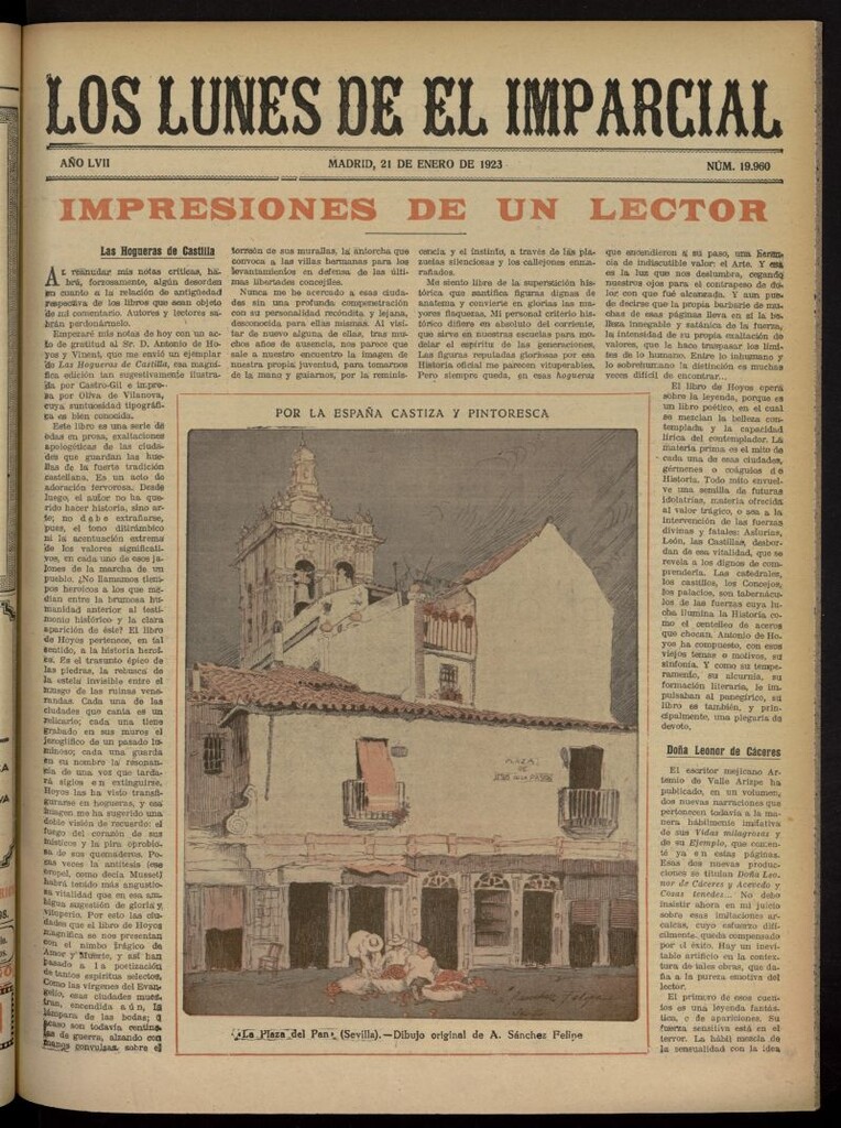 Miniatura de Los Lunes del Imparcial del 21 de enero de 1923, nº 19.960