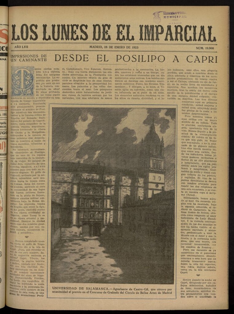 Miniatura de Los Lunes del Imparcial del 28 de enero de 1923, nº 19.966