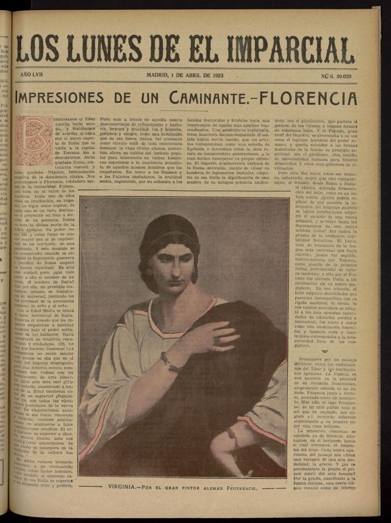 Miniatura de Los Lunes del Imparcial del 1 de abril de 1923, nº 20.020