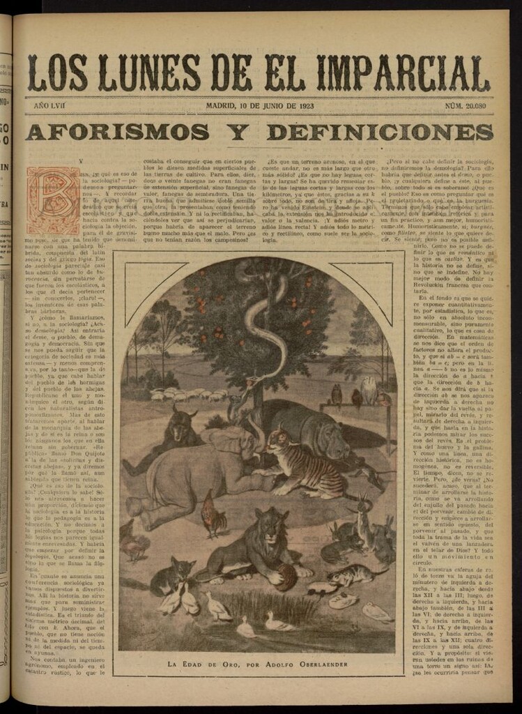 Miniatura de Los Lunes del Imparcial del 10 de junio de 1923, nº 20.080