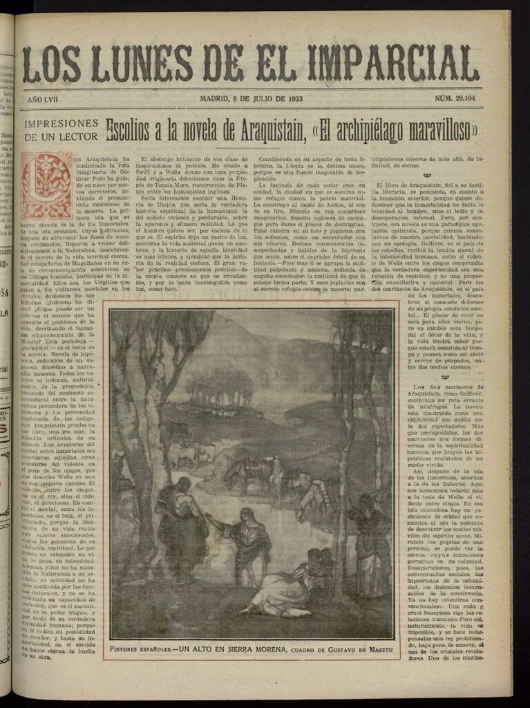 Miniatura de Los Lunes del Imparcial del 8 de julio de 1923, nº 20.104