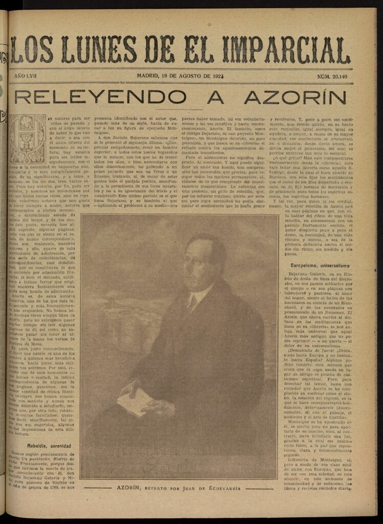 Miniatura de Los Lunes del Imparcial del 19 de agosto de 1923, nº 20.140