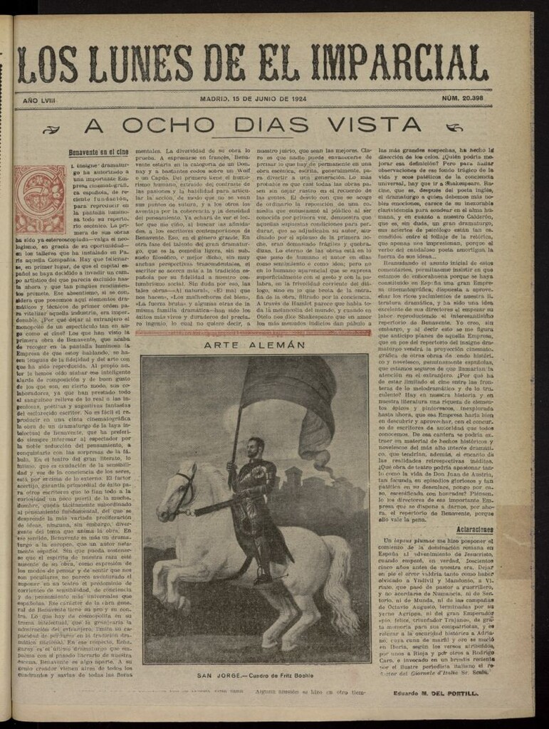 Miniatura de Los Lunes del Imparcial del 15 de junio de 1924, nº 20.398