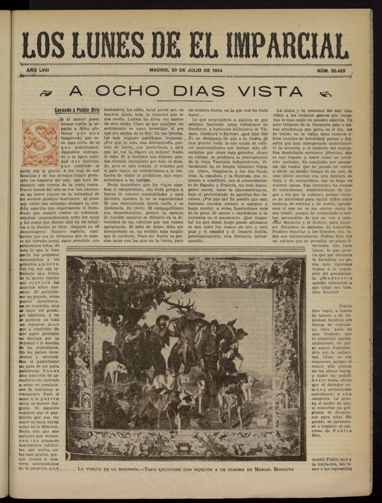 Miniatura de Los Lunes del Imparcial del 20 de julio de 1924, nº 20.428