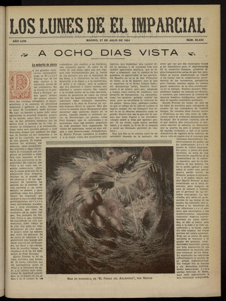 Miniatura de Los Lunes del Imparcial del 27 de julio de 1924, nº 20.434