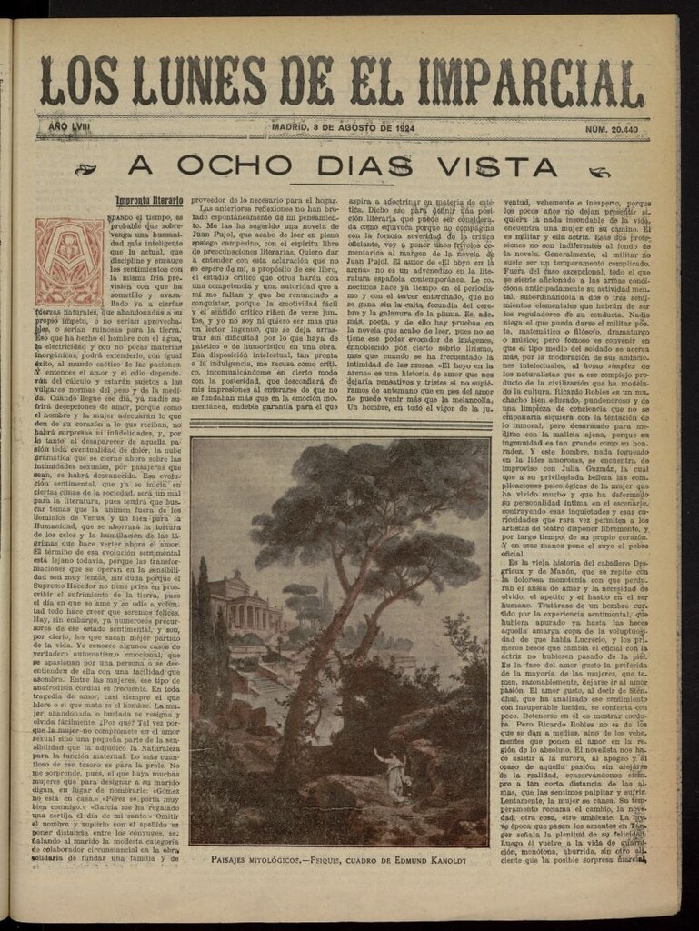 Miniatura de Los Lunes del Imparcial del 3 de agosto de 1924, nº 20.440