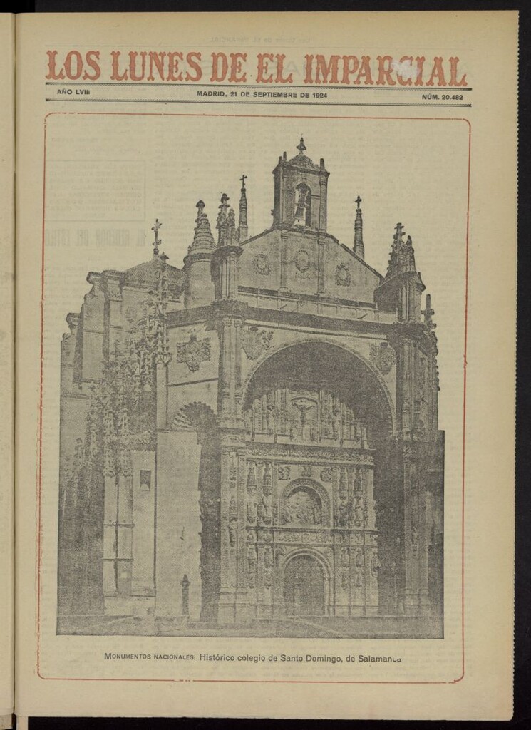 Miniatura de Los Lunes del Imparcial del 21 de septiembre de 1924, nº 20.482