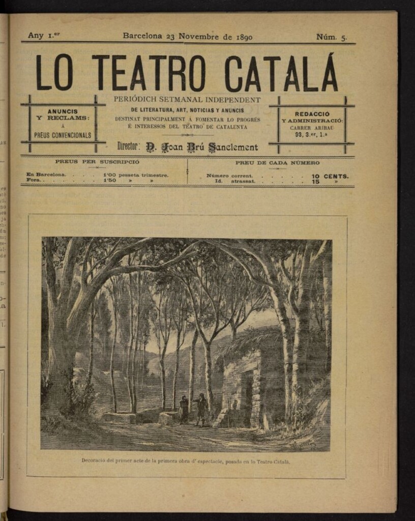 Miniatura de Lo Teatro Catalá del 23 de noviembre de 1890, nº 5