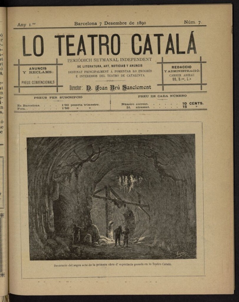 Miniatura de Lo Teatro Catalá del 7 de diciembre de 1890, nº 7