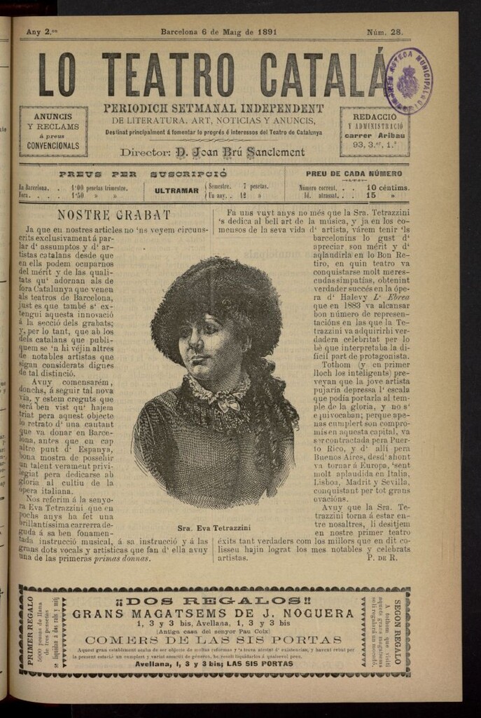 Miniatura de Lo Teatro Catalá del 6 de mayo de 1891, nº 28
