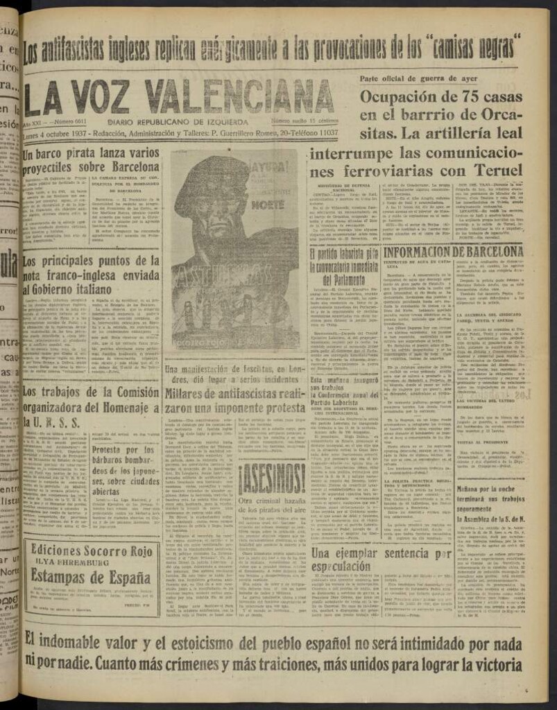 Miniatura de La Voz Valenciana del 4 de octubre de 1937