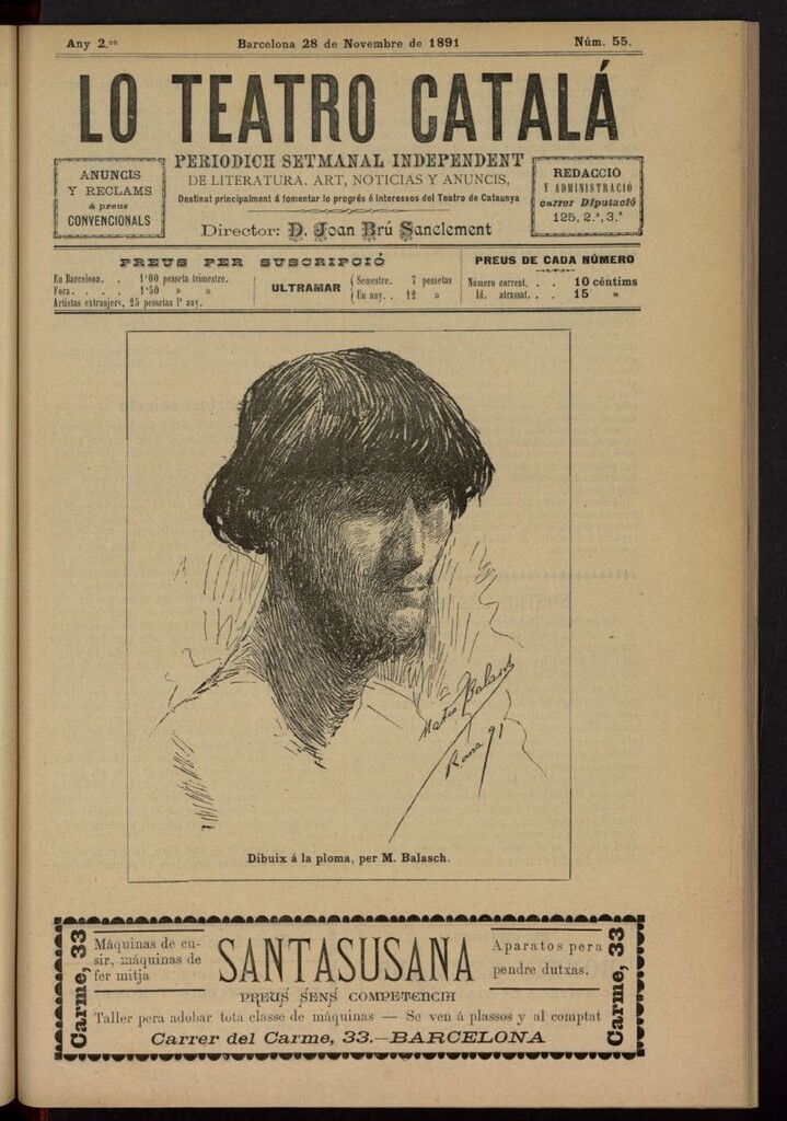 Miniatura de Lo Teatro Catalá del 28 de noviembre de 1891, nº 55