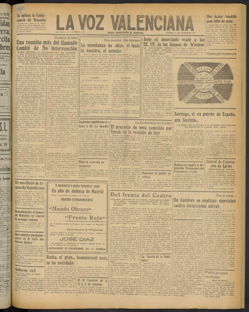 Miniatura de La Voz Valenciana del 5 de noviembre de 1937