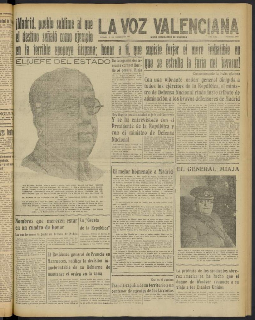 Miniatura de La Voz Valenciana del 6 de noviembre de 1937