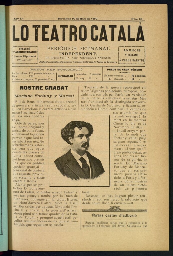Miniatura de Lo Teatro Catalá del 10 de mars de 1892