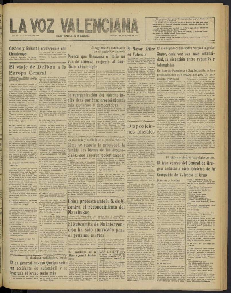 Miniatura de La Voz Valenciana del 4 de diciembre de 1937