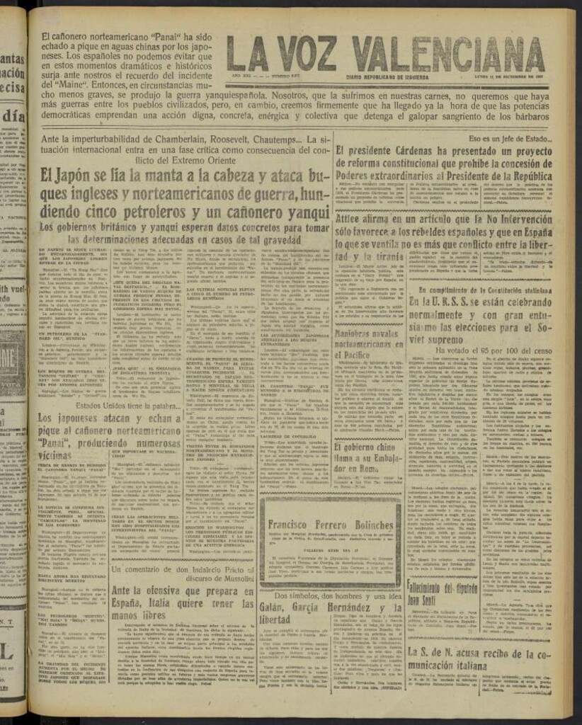 Miniatura de La Voz Valenciana del 13 de diciembre de 1937