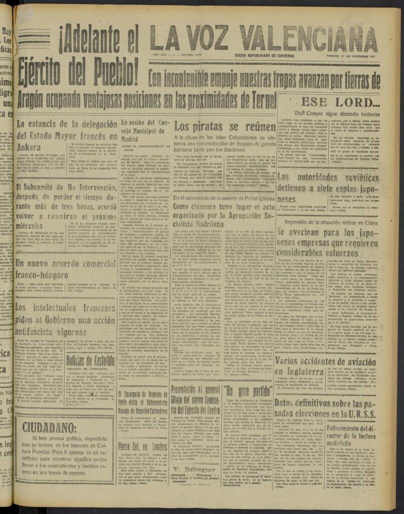 Miniatura de La Voz Valenciana del 17 de diciembre de 1937