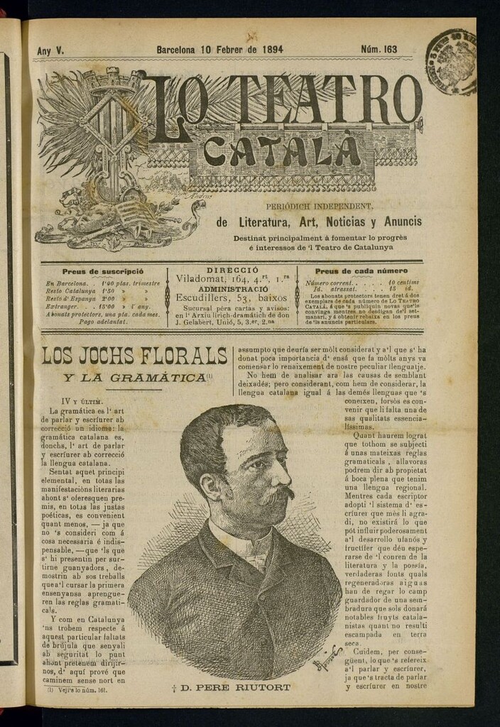 Miniatura de Lo Teatro Catalá del 10 de febrer de 1894