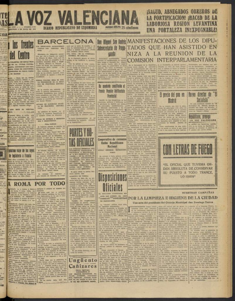 Miniatura de La Voz Valenciana del 4 de mayo de 1938