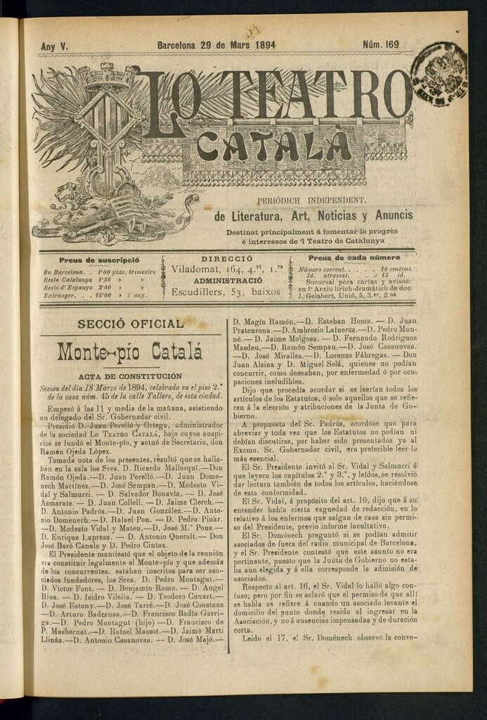 Miniatura de Lo Teatro Catalá del 29 de mars de 1894