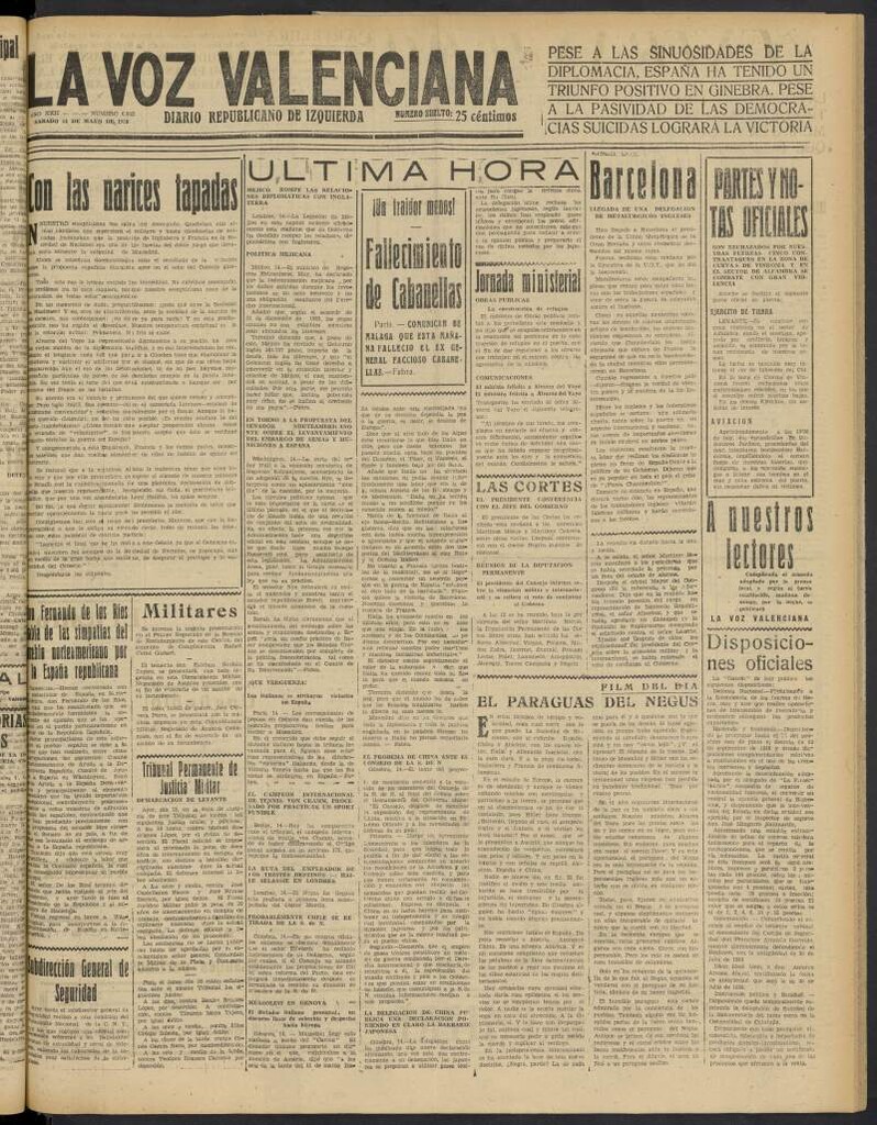 Miniatura de La Voz Valenciana del 14 de mayo de 1938
