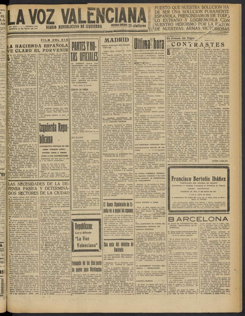Miniatura de La Voz Valenciana del 15 de mayo de 1938