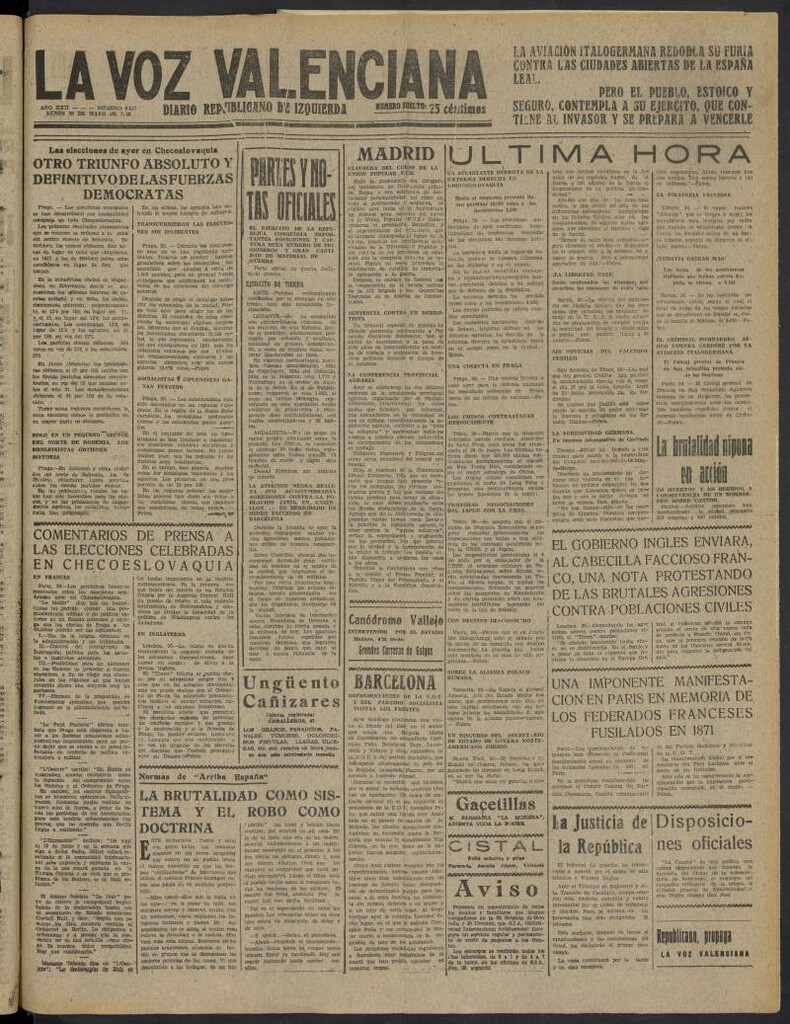 Miniatura de La Voz Valenciana del 30 de mayo de 1938