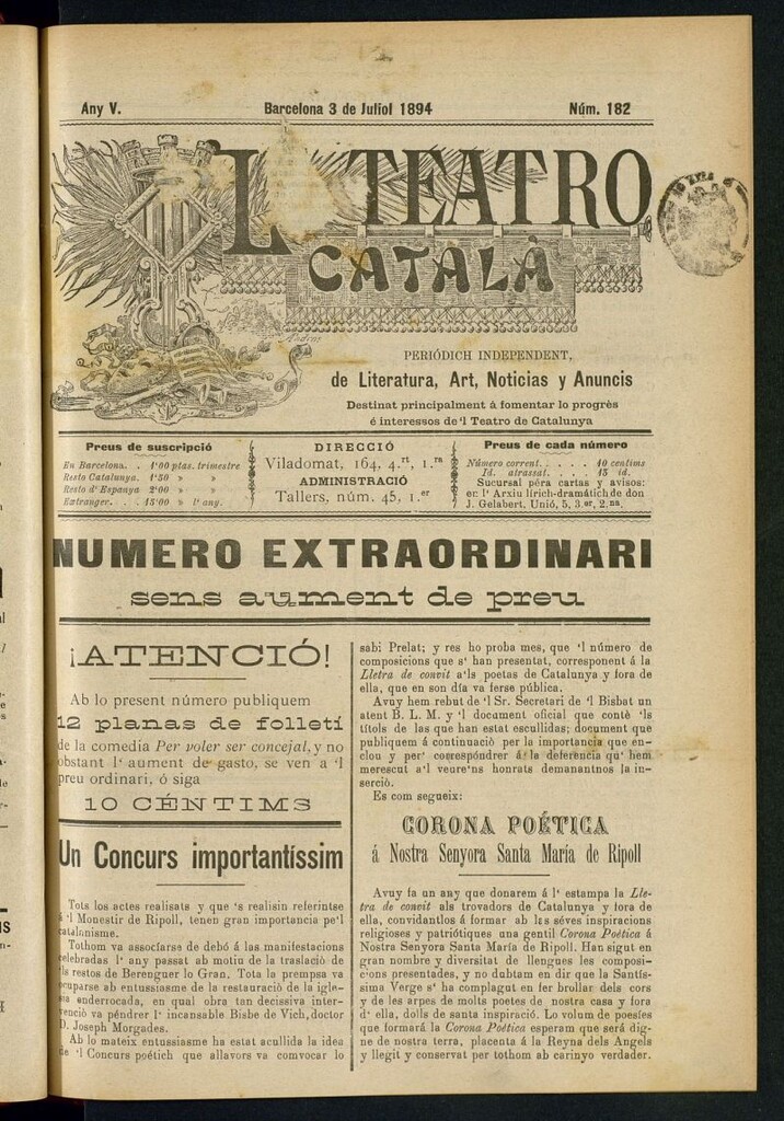Miniatura de Lo Teatro Catalá del 3 de juliol de 1894