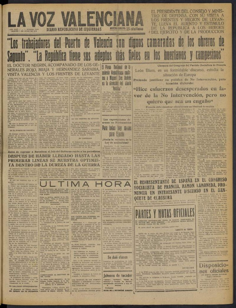 Miniatura de La Voz Valenciana del 7 de junio de 1938