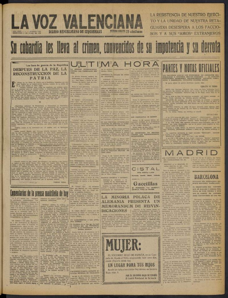 Miniatura de La Voz Valenciana del 8 de junio de 1938