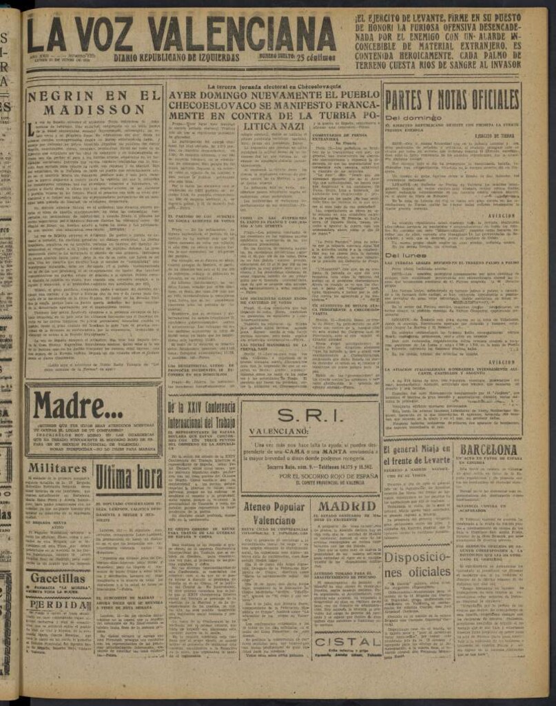Miniatura de La Voz Valenciana del 13 de junio de 1938
