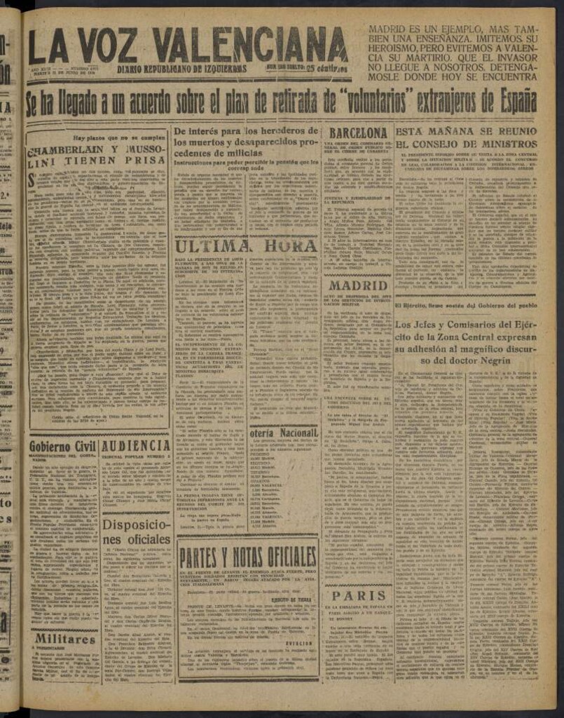 Miniatura de La Voz Valenciana del 21 de junio de 1938