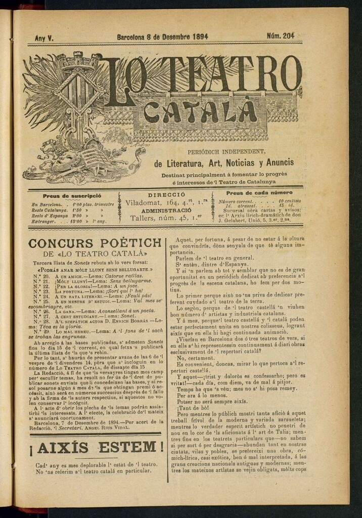 Miniatura de Lo Teatro Catalá del 8 de decembre de 1894