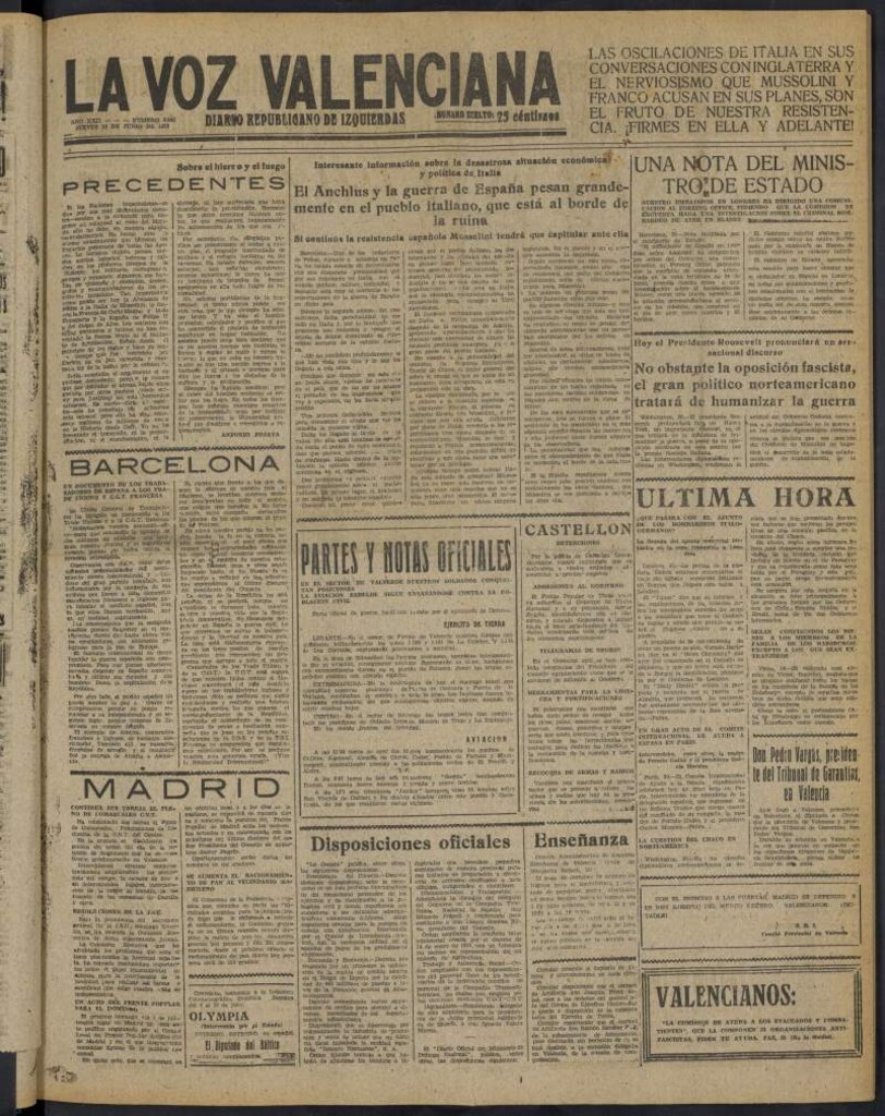 Miniatura de La Voz Valenciana del 30 de junio de 1938