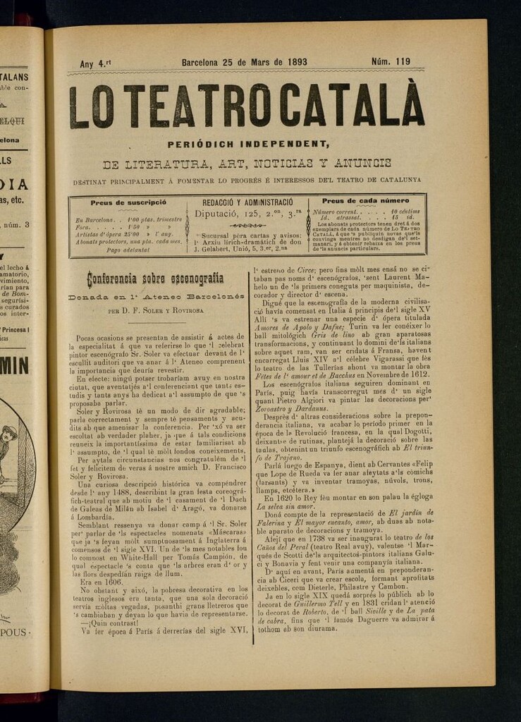Miniatura de Lo Teatro Catalá  del 25 de mars de 1893