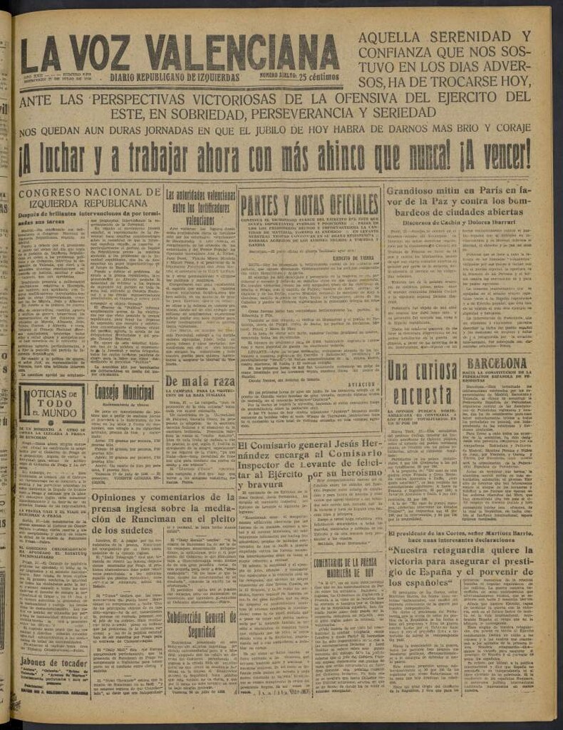 Miniatura de La Voz Valenciana del 27 de julio de 1938