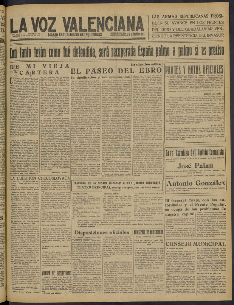 Miniatura de La Voz Valenciana del 5 de agosto de 1938