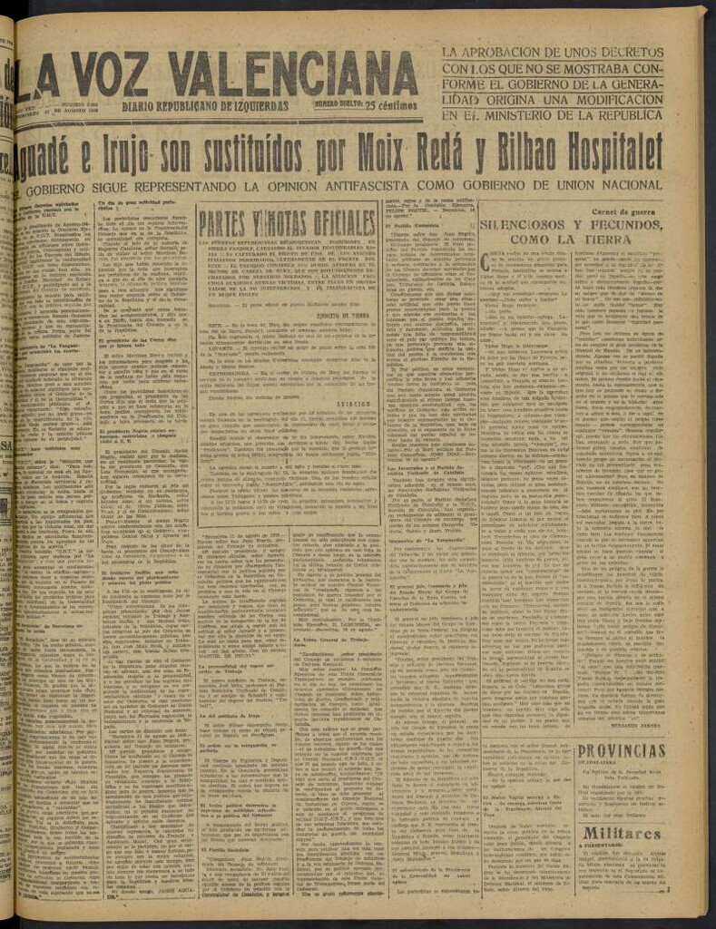 Miniatura de La Voz Valenciana del 17 de agosto de 1938