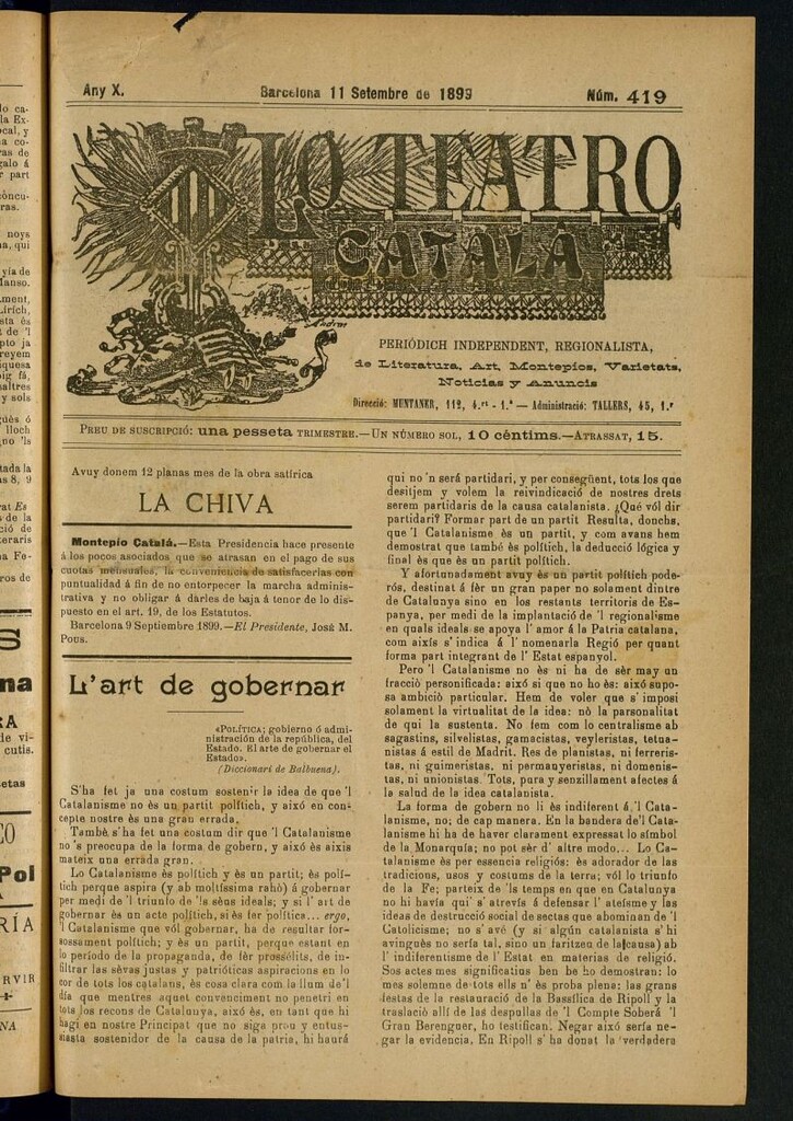 Miniatura de Lo Teatro Catalá del 11 de setembre de 1899